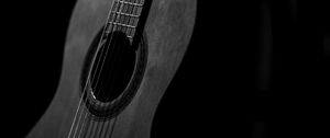 Preview wallpaper guitar, musical instrument, dark, bw