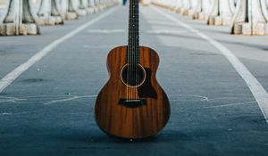 Preview wallpaper guitar, musical instrument, fretboard, tunnel