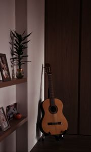 Preview wallpaper guitar, musical instrument, room, interior