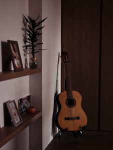 Preview wallpaper guitar, musical instrument, room, interior