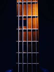 Preview wallpaper guitar, neck, strings, music, dark