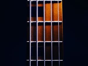 Preview wallpaper guitar, neck, strings, music, dark