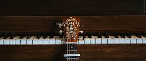 Preview wallpaper guitar, piano, musical instrument, strings, keys, music