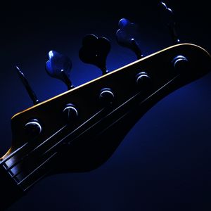 Preview wallpaper guitar, strings, music, dark, blue