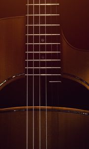 Preview wallpaper guitar, strings, fretboard, music, brown
