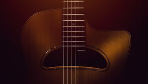 Preview wallpaper guitar, strings, fretboard, music, brown