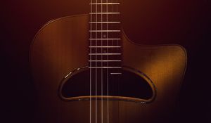 Preview wallpaper guitar, strings, fretboard, music, brown