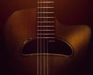 Preview wallpaper guitar, strings, fretboard, music, brown