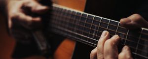 Preview wallpaper guitar, strings, fretboard, macro, music, hands