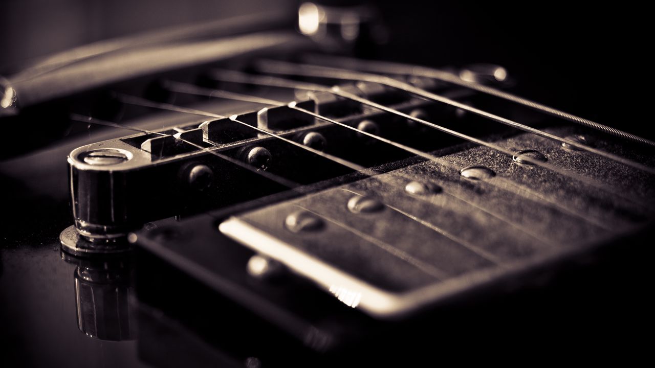 Wallpaper guitar, strings, macro, music