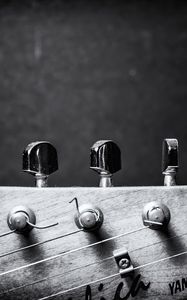 Preview wallpaper guitar, strings, music, macro, bw