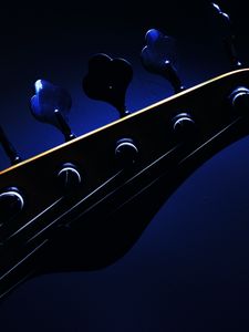 Preview wallpaper guitar, strings, music, dark, blue