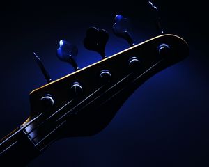 Preview wallpaper guitar, strings, music, dark, blue