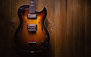 Preview wallpaper guitar, strings, music, brown