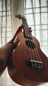 Preview wallpaper ukulele, guitar, strings, music, hand, window