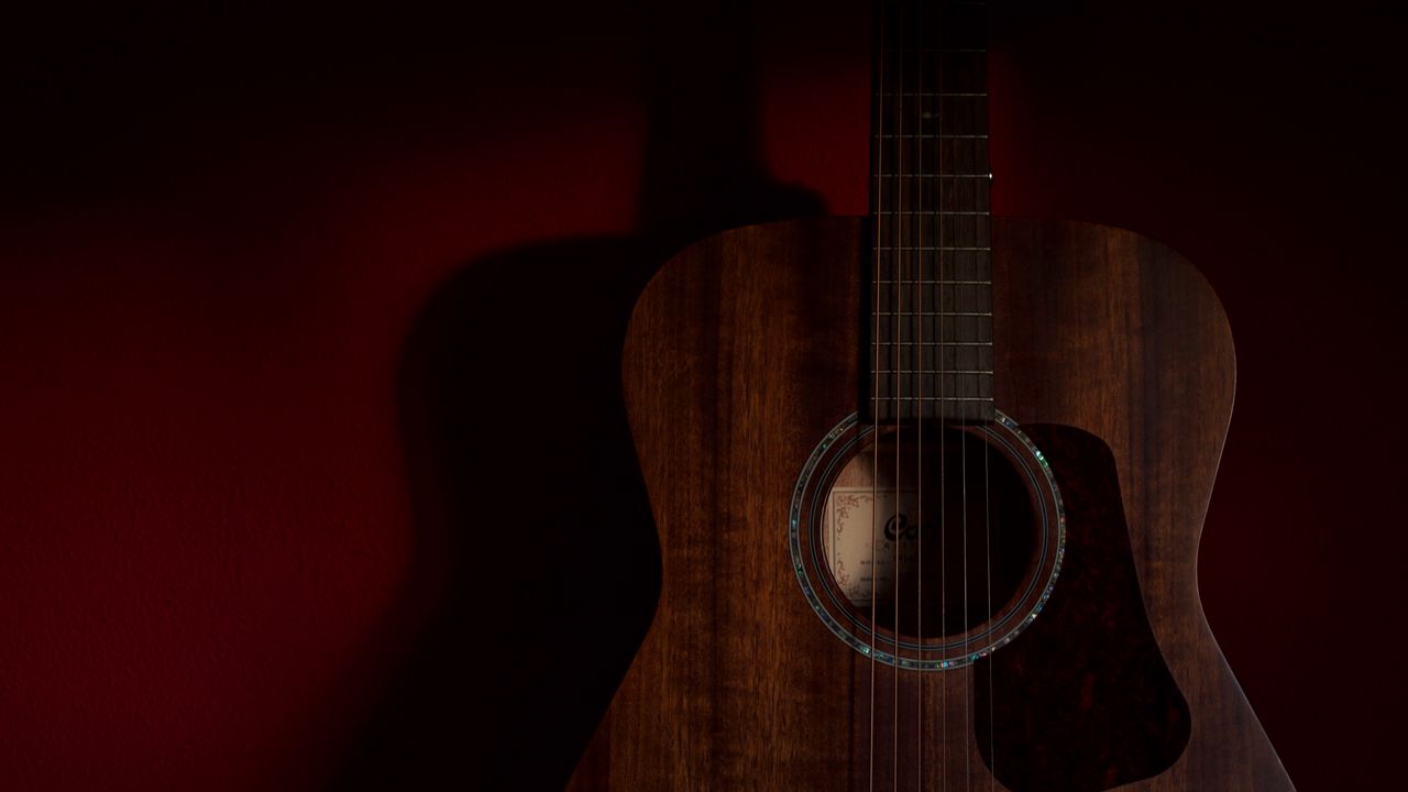 Wallpaper guitar, strings, music, dark