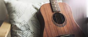 Preview wallpaper guitar, strings, music, wooden