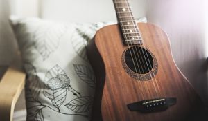 Preview wallpaper guitar, strings, music, wooden