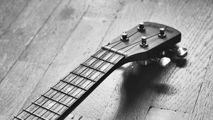 Preview wallpaper guitar, strings, music, black and white