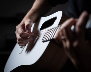 Preview wallpaper guitar, strings, music, hand, shadow
