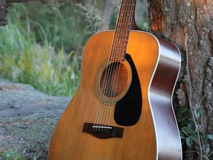 Preview wallpaper guitar, strings, tree, music
