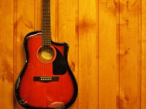 Preview wallpaper guitar, wall, boards, music