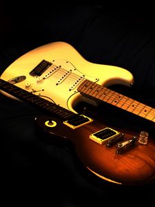 Preview wallpaper guitars, darkness, music, musical instruments