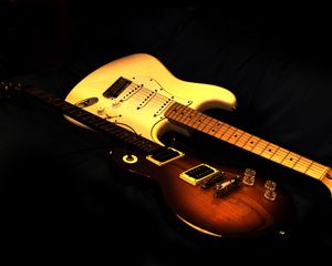 Preview wallpaper guitars, darkness, music, musical instruments
