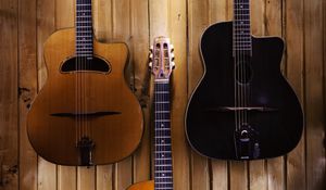 Preview wallpaper guitars, strings, wood, music