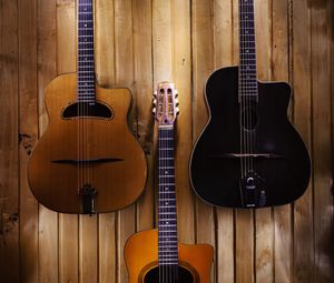Preview wallpaper guitars, strings, wood, music