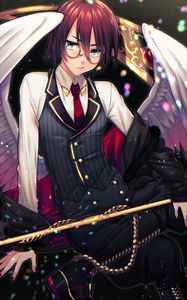 Preview wallpaper guy, angel, wings, glasses, anime, art