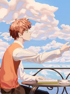 Preview wallpaper guy, book, anime