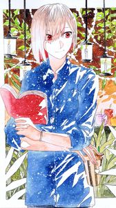 Preview wallpaper guy, candles, watercolor, anime