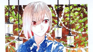 Preview wallpaper guy, candles, watercolor, anime