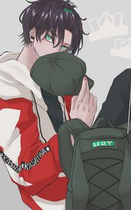 Preview wallpaper guy, cap, style, glance, anime