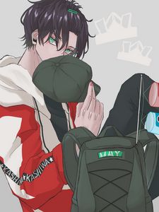 Preview wallpaper guy, cap, style, glance, anime