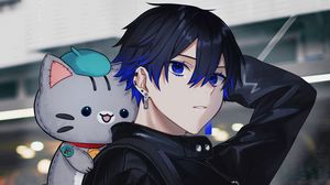 Preview wallpaper guy, cat, toy, cute, anime, art