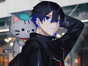 Preview wallpaper guy, cat, toy, cute, anime, art