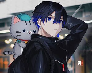 Preview wallpaper guy, cat, toy, cute, anime, art