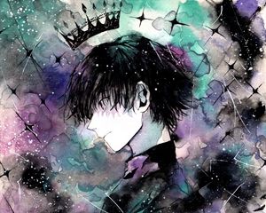 Preview wallpaper guy, crown, prince, watercolor, anime