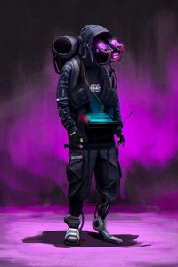 Preview wallpaper guy, cyborg, mask, art