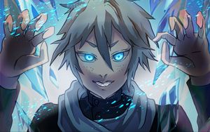 Preview wallpaper guy, demon, glance, anime, art, blue