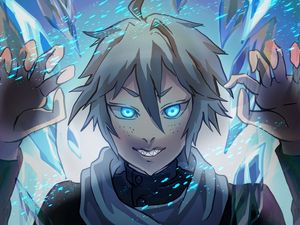 Preview wallpaper guy, demon, glance, anime, art, blue