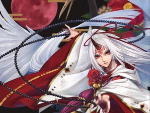 Preview wallpaper guy, demon, kimono, anime, art