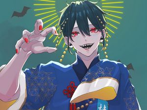 Preview wallpaper guy, demon, smile, kimono, anime