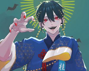 Preview wallpaper guy, demon, smile, kimono, anime