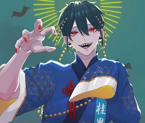 Preview wallpaper guy, demon, smile, kimono, anime
