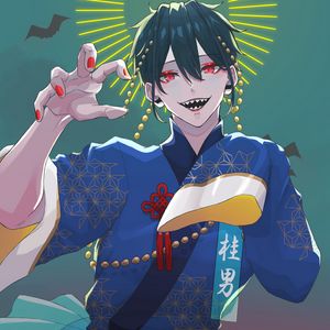 Preview wallpaper guy, demon, smile, kimono, anime