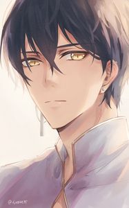 Preview wallpaper guy, earrings, glance, anime