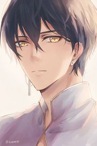 Preview wallpaper guy, earrings, glance, anime